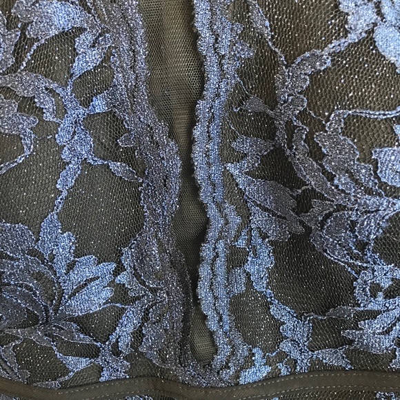 LAST DAYS Morgan & Co Long Black/Blue Gown - Picture 2 of 7